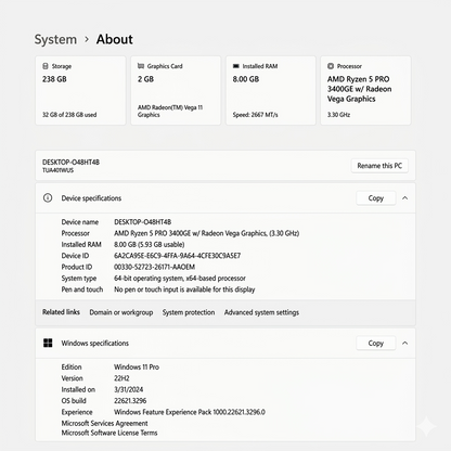Lenovo ThinkCentre M75q-1 Ryzen Pro Desktop PC